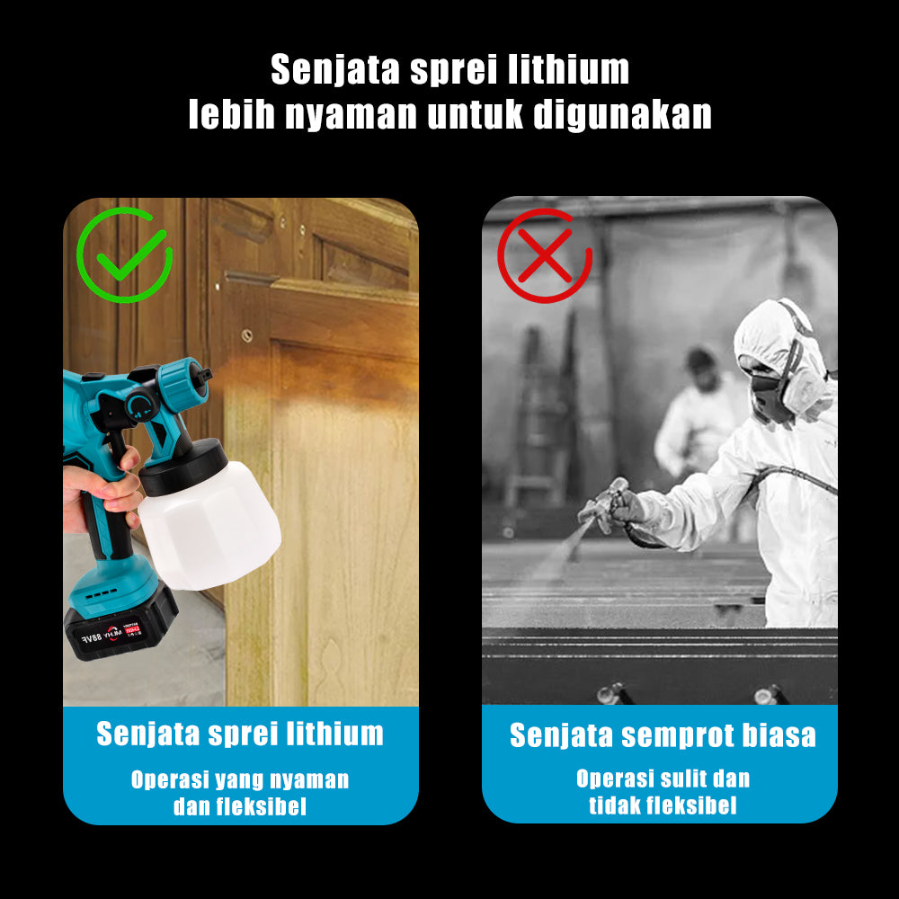 Lithium battery spray gun